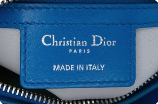 Close-up of interior brand stamp and stitching